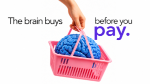 Brain reward circuit lighting up as a customer looks at a product